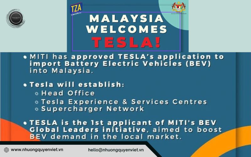 Bức ảnh được bộ trưởng Malaysia đăng tải sau khi họ đạt thỏa thuận với Tesla.